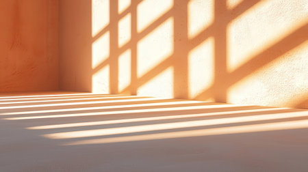 Abstract empty room with shadows on the wall. 3d render illustrationの素材