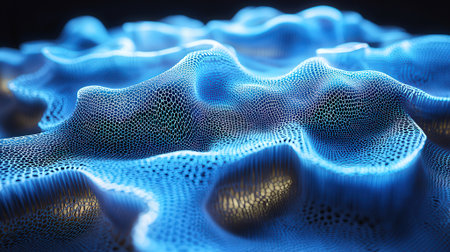 3d rendering of abstract fractal shape with depth of field and bokehの素材