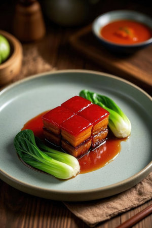 Korean food, Braised Eel with sweet and sour sauceの写真素材