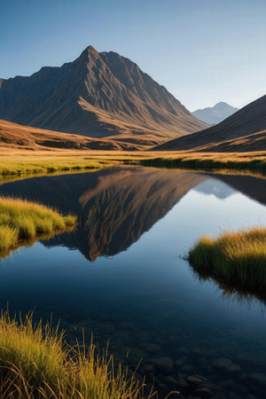 Mountain reflection in Glencoe, Glencoe, Scotland, UKの写真素材