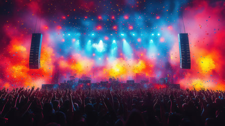 Beautiful bouquet of flowers in vases on table on yellow backgroundの素材