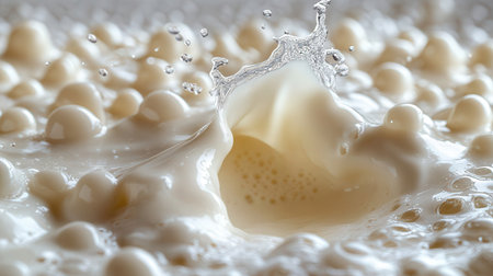 Milk splash, close-up shot with shallow depth of fieldの素材