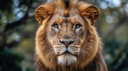 Close-up of a male lion in the Kruger National Park, South Africa.の素材