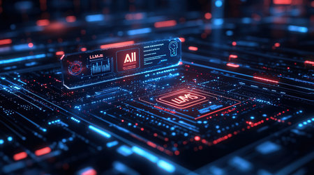 Futuristic user interface in cyberspace. 3d renderingの素材