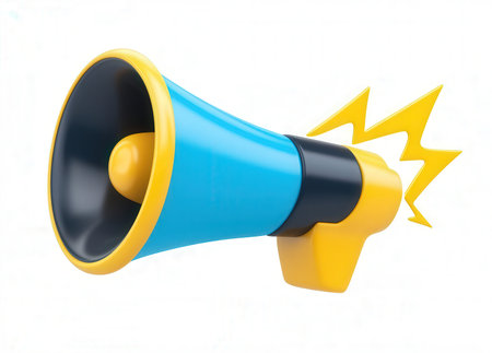 Megaphone isolated on white background. 3D illustration. Eps 10.の素材
