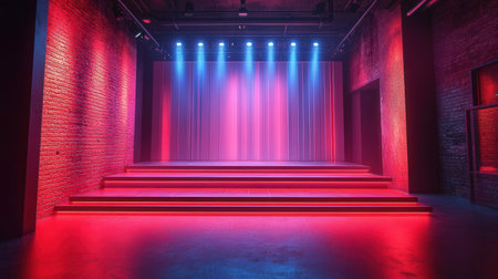 stage lighting effect in the dark,3d render,graphic designの素材