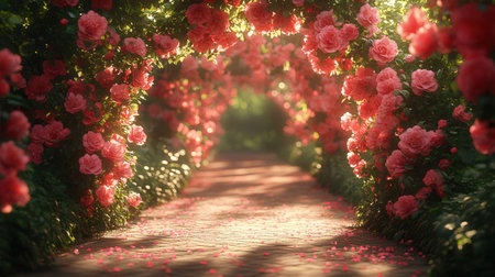 Blooming beautiful roses in garden as floral background, nature landscape designの素材