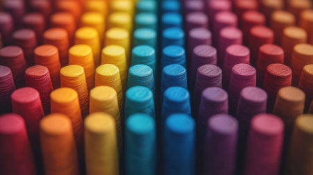 Colorful sewing thread, close-up. Selective focus.の素材