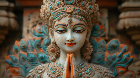 Buddha statue in the temple, Kathmandu, Nepalの素材