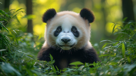 Giant panda bear (Ailuropoda melanoleuca)の素材