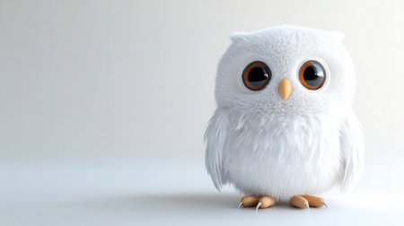 White owl on a white background with space for your text or pictureの素材