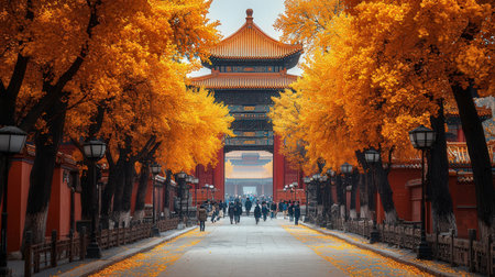 The ancient city of Beijing, China. The famous Forbidden City.の素材