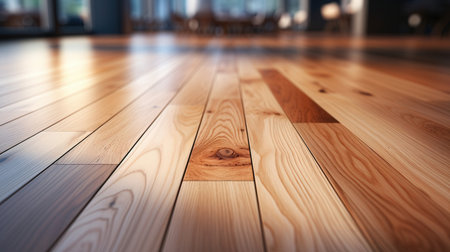 Wooden floor in a modern office. 3d rendering mock upの素材