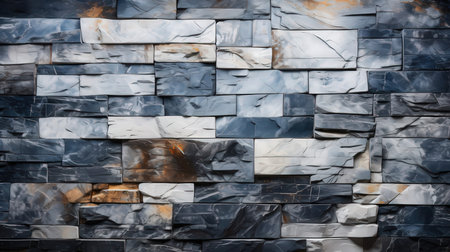 Modern style of decorative stone wall surface as background texture close up.の素材