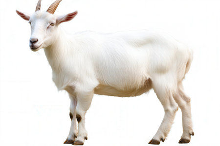 Goat isolated on white background. Goat on a white background.の素材