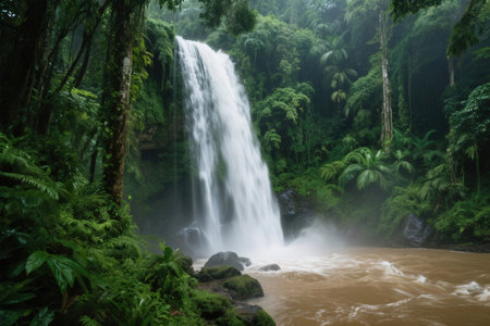 waterfall in the rainforest of Borneo, Sabahの素材