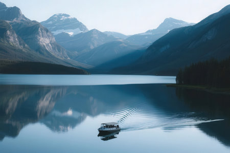 Lake Louise in Banff National Park, Alberta, Canada. Lake Louise is the largest freshwater lake in Canada.の素材