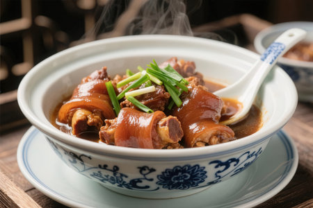 Braised pork belly in sweet and sour sauce, Chinese style foodの素材