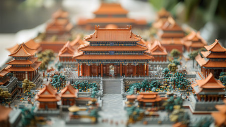 Miniature model of The Grand Palace in Bangkok, Thailand.の素材