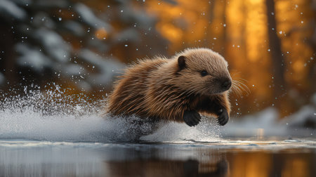 Capybara (Myocastor coypus) in winterの素材