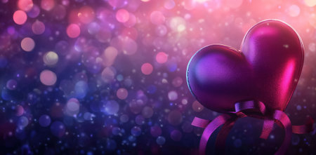 Valentine's day background with heart-shaped balloons on bokeh backgroundの素材
