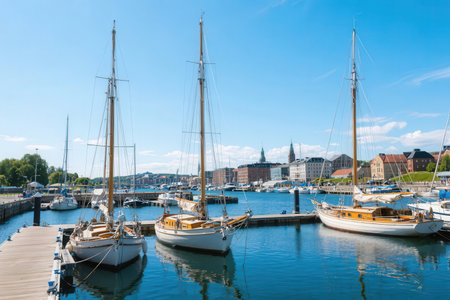 Luxury yachts in the port of Copenhagen.の素材