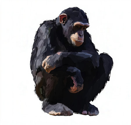 Chimpanzee isolated on a white background. Vector illustration.の素材