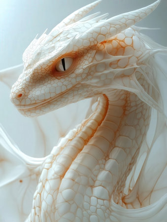 dragon on a white background. 3d render, 3d illustrationの素材