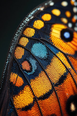 Macro of a butterfly wing, texture background, close-upの素材