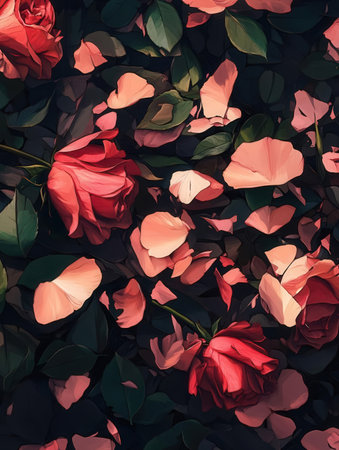 Red rose flower background. Rose flower pattern. Rose flower background.の素材