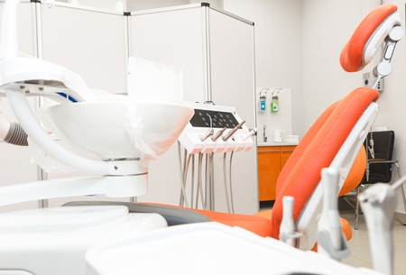 Dental clinic. Reception, examination of the patient. Teeth care. Close-up of modern dental equipmentの写真素材