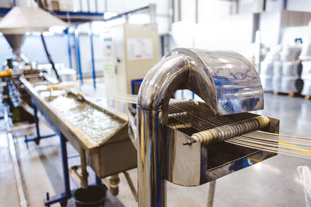 The technical process for the production of polypropylene yarns for further use at the factory.