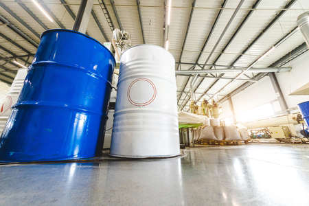 The interior of a factory for the production of polypropylene products from recycled materials....