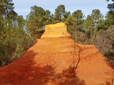 Provence is the southern region of France. Natural Geology Park in Roussillon. Remains of a mining...