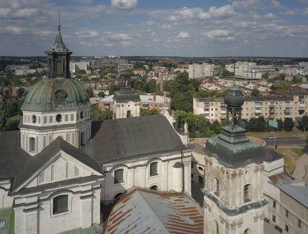 Roman Catholic Church of the Assumption of the Blessed Virgin Mary. Aerial photography of the...