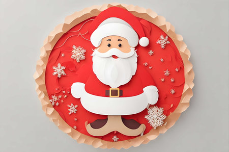 christmas santa claus paper art style ai generated backgroundの素材