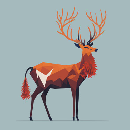 christmas deer vectorのイラスト素材