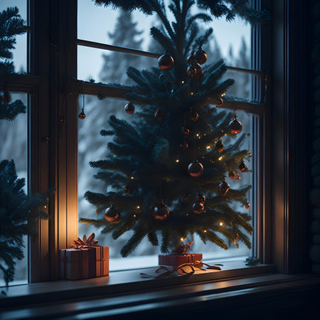 christmas tree background ai generatedの素材