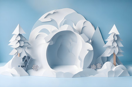 christmas winter landscape abstract ai generated backgroundの素材