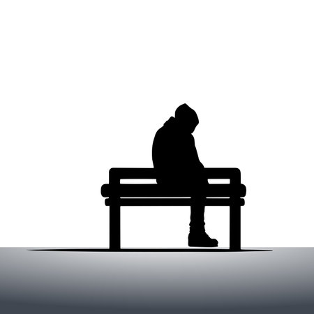 depressed man, abstract representation depressionのイラスト素材