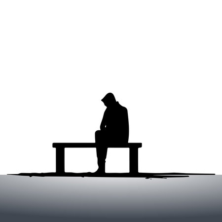 depressed man, abstract representation depressionのイラスト素材