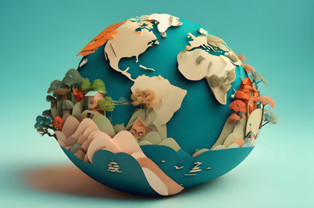 planet earth global warming representationの素材