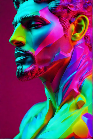 neon lights man ai generatedの素材