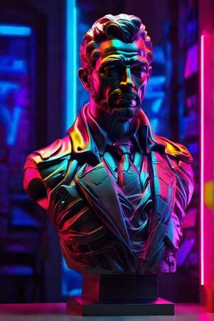 neon lights man ai generatedの素材