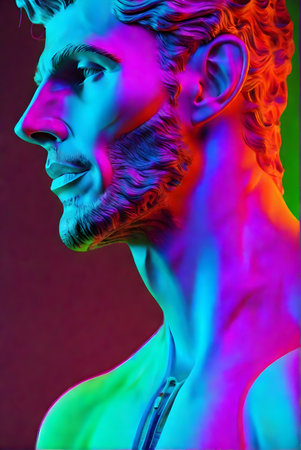 neon lights man ai generatedの素材