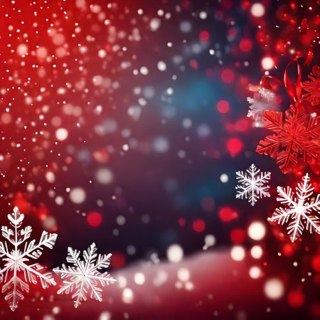 christmas snowflake bokeh ai generated backgroundの素材