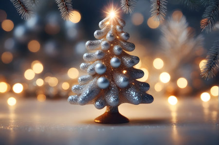 Christmas and New Year holidays background. Glitter lights backdropの素材