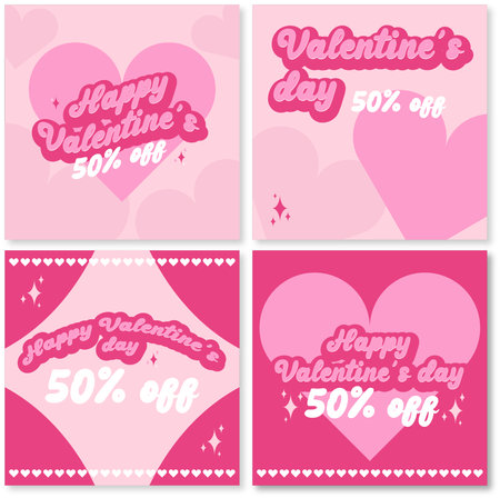 valentines day social media postのイラスト素材