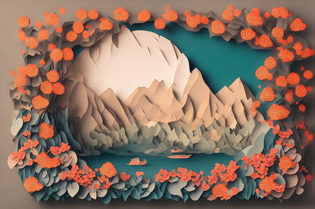 spring landscape ai generated backgroundの素材