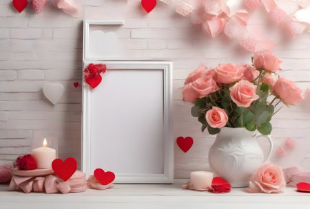 valentines day frame ai generated backgroundの素材